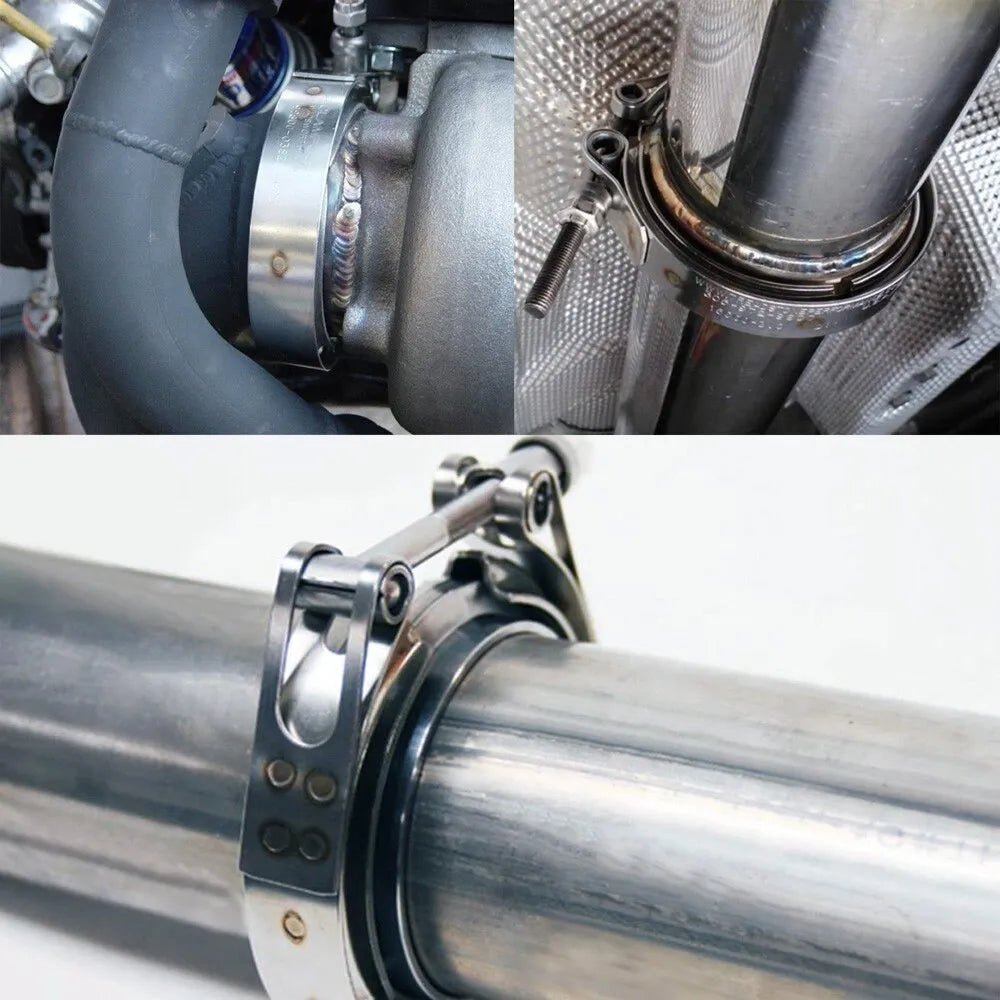 3" inch V-Band Clamp with Stainless Steel flange kit for turbo exhaust downpipes