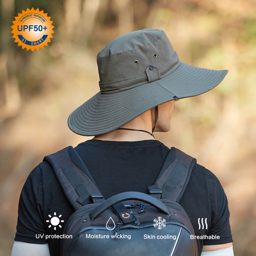 OZ SMART Sun Hat Men/Women, Wide Brim Bucket Hats Certified UPF 50 UV Protection