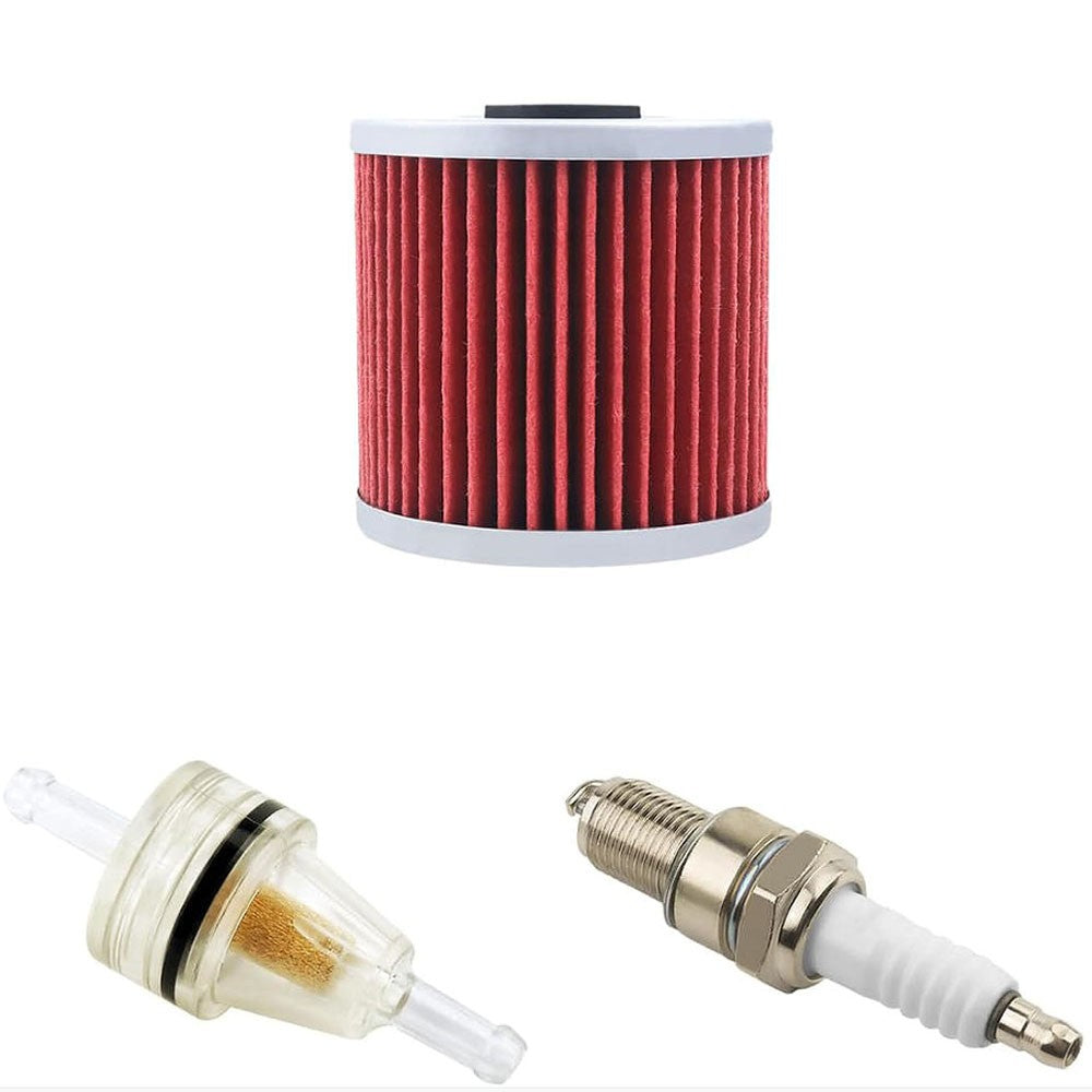 Service Kit Air Oil Fuel Filter Spark Plug For Kawasaki Bayou 220 250 300 KLF300