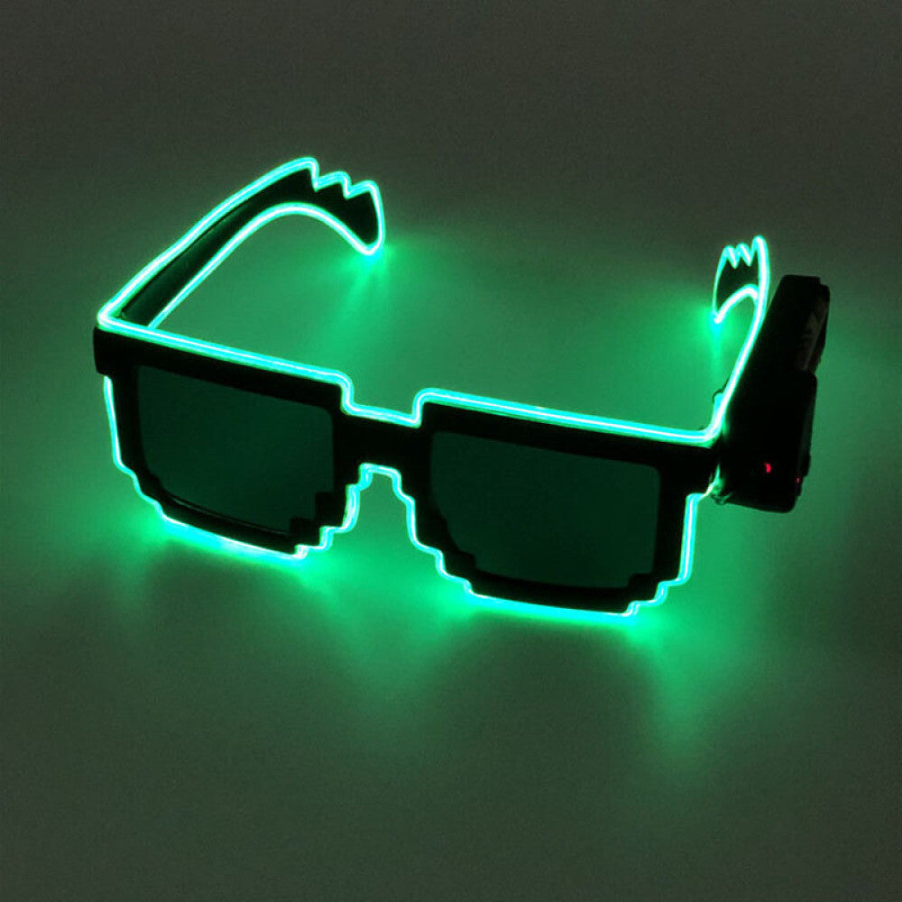 LED EL Wire Glasses Light Up Glow Neon Sunglasses Eyewear Shades Nightclub Party