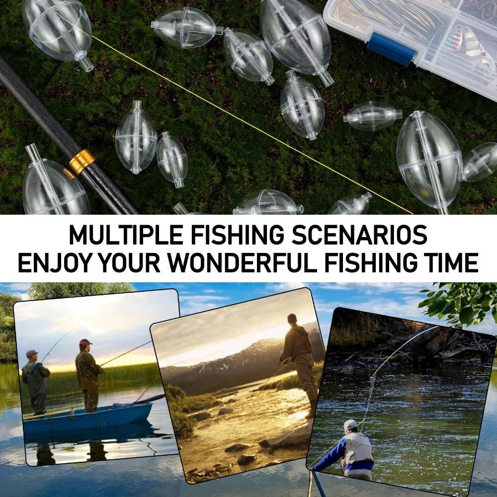 5pcs Hollow Design Water Injection Bubble Floats Fishing Accessories
