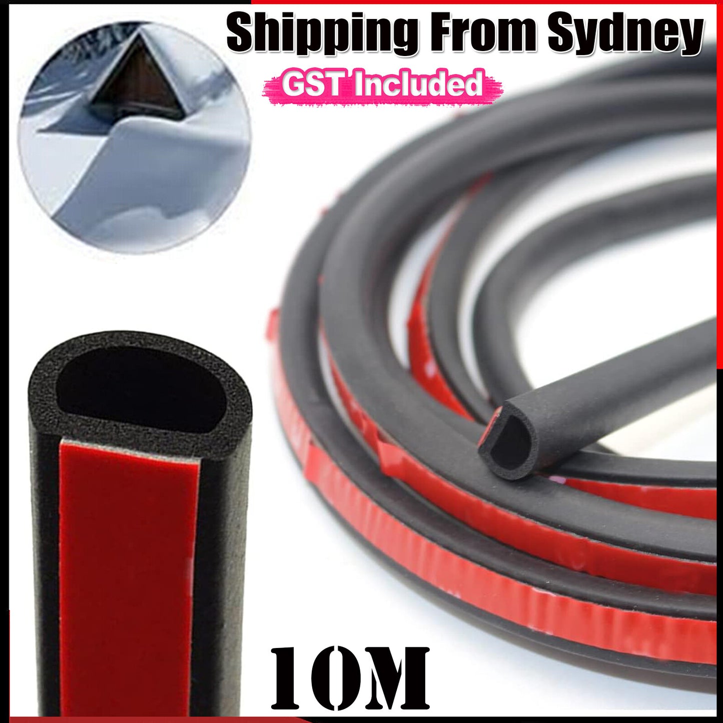 Car Door Seal Strip 2/4/8m Auto Rubber Sealant D Type Noise Insulation Anti-Dust Soundproofing Auto Sealing Strips Accessories
