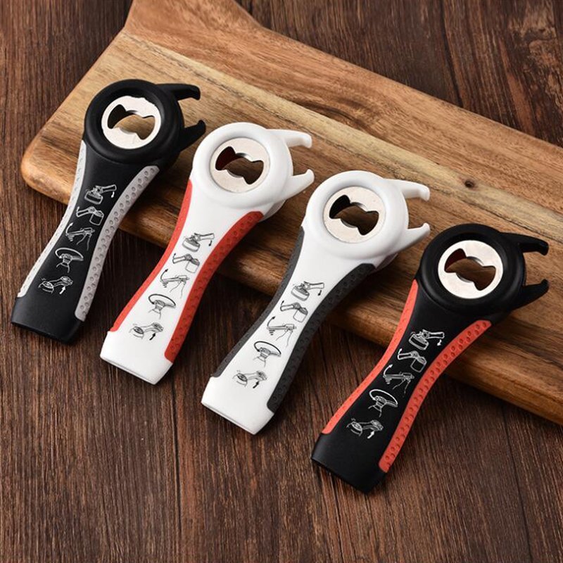 Multi-Use Bottle Opener Non Slip Screw Beer Can Jar Lid Top Remover Kitchen Tool