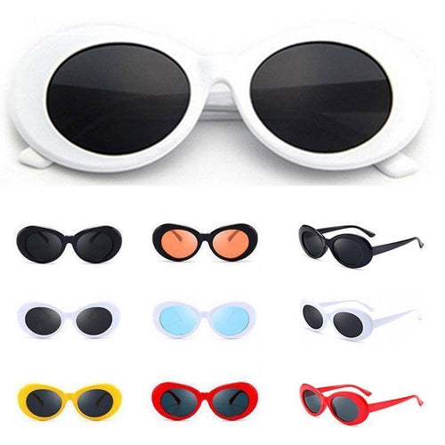 Unisex Clout Goggles Sunglasses Rapper Kurt Cobain Oval Shades Grunge Glasses