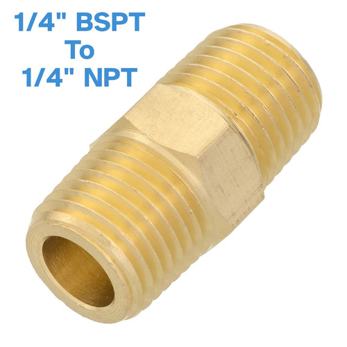 Brass 1/4" Male BSP To NPT Adapter Pipe Fitting Threaded Connector Coupler