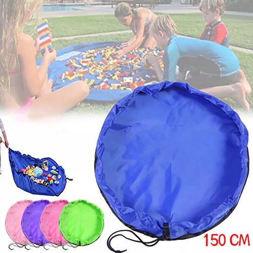 150cm Kids Play Mat Bag Portable Toy Storage Organizer Lego Toys Drawstring Bag – Compatible with Lego