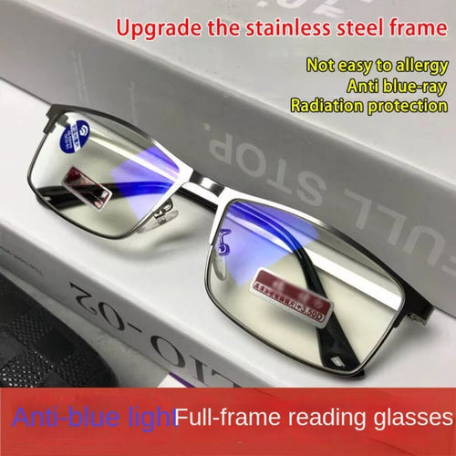 Metal PC Frame Glasses Grey Anti Eyestrain Reading Glasses Readers