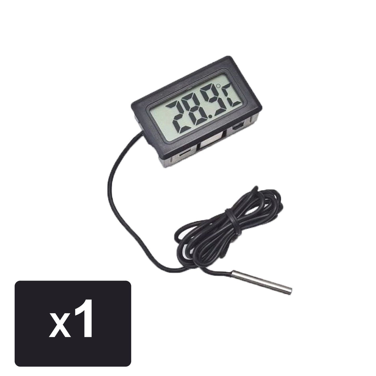 Digital LCD Thermometer Temperature Meter Panel Mount LR44 -50 to 110C Black