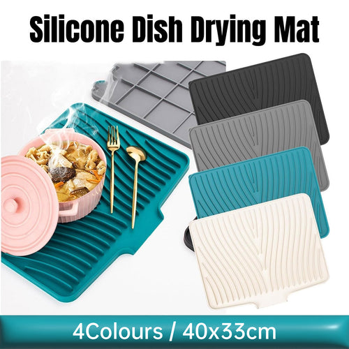 Silicone Sink Drying Mat Heat Resistant Kitchen Rectangle Non Slip Dish Drainer