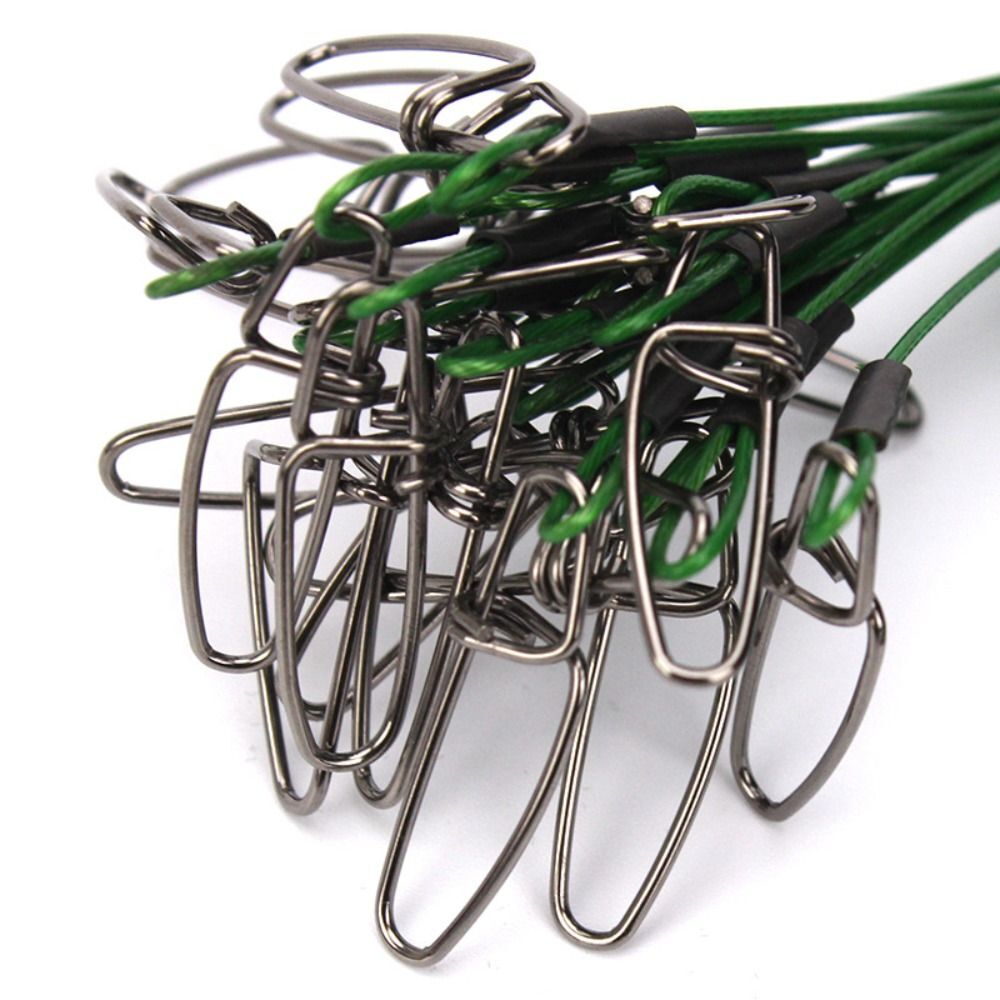 10PCS WIRE TRACE LEADER 50cm STEEL RATED 125LBS NYLON COATED FISHING TACKLE