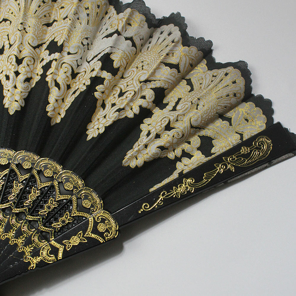 Lace Folding Fan Dance Party Spanish Style Wedding Silk Hand Held Nice Flower