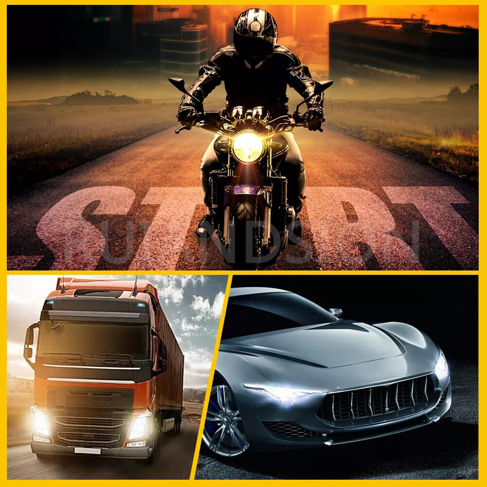 H4 LED Headlight Bulb Lamp Car Fog Globe Hi/Lo Beam White/White+Yellow DC 12-80V