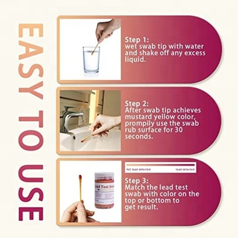 60Pcs Test Swabs Lead Paint Test Kit Instant Lead Test Kit Quick Results New AU