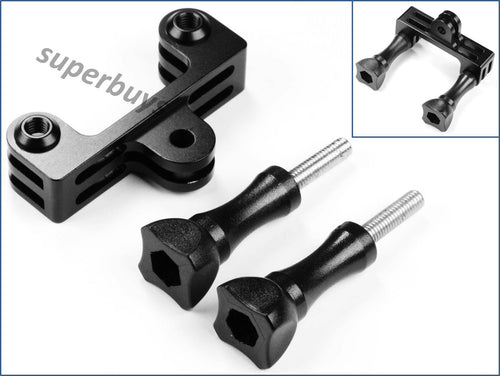Short Aluminium Double Dual Bracket Gopro Action Camera Holder Mount Hero Screws – Compatible with Gopro