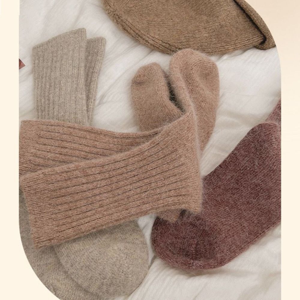Cashmere Mid Tube Socks Thick Long Socks Winter Warm Velvet Socks For Women