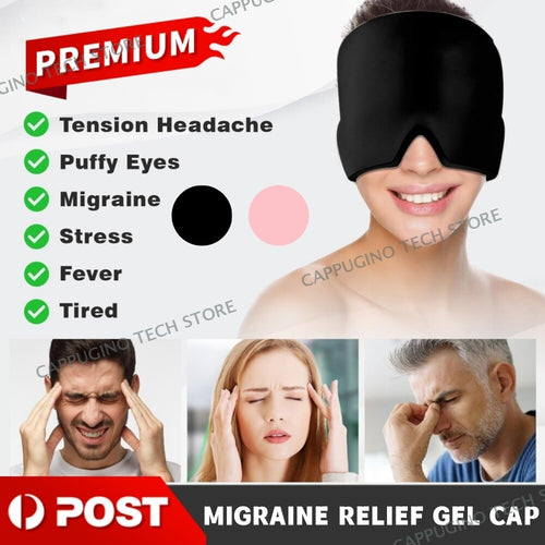 Migraine Relief Ice Head Wrap Headache Hat Cold Therapy Cap Eye Mask Reuseable