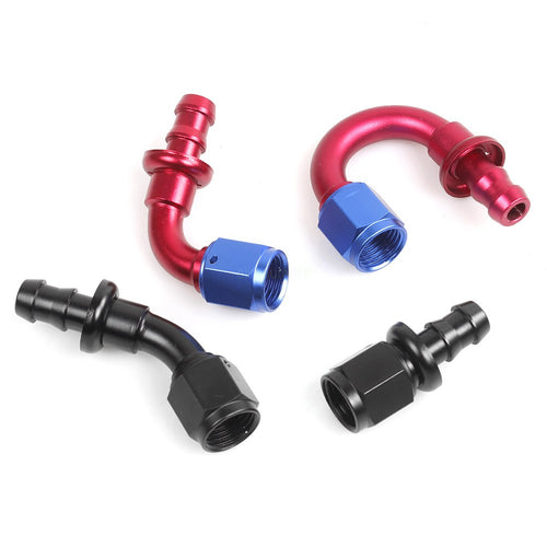 Push-on Barb Hose Fitting End AN4 AN6 AN8 AN10 AN12 0 45 90 Rubber Fuel Adapter