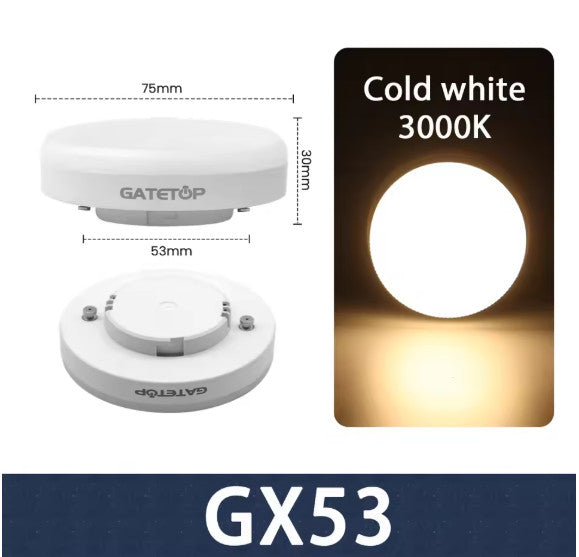 1-10 Pack GX53 LED Bulb 5W 15W Reflector, 60W Equivalent, Disc Frosted Puck, RA8