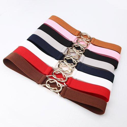 Adjustable Stretch Belt 3.8cm Wide Waist Belt Thin Elastic Belt for Women