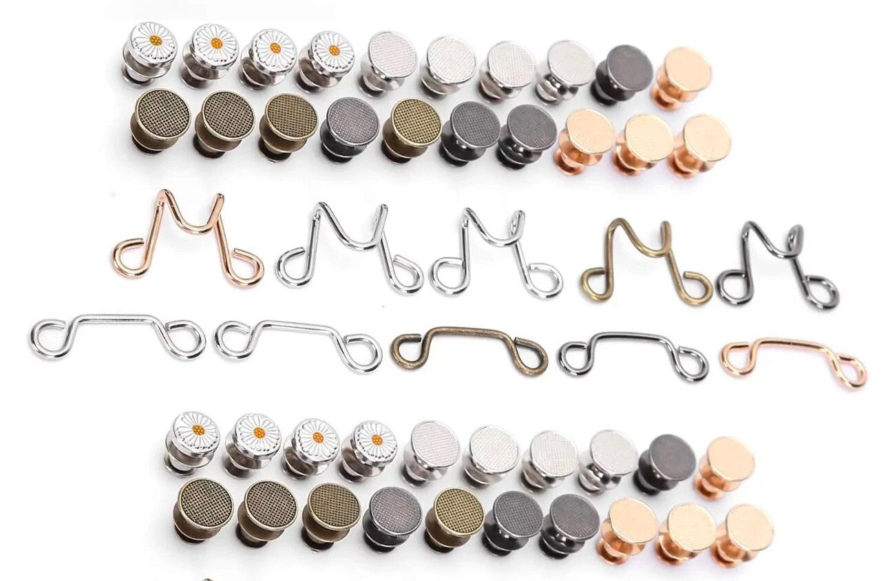 Pant Waist Buttons Adjustable Button Pins Pant Waist Tightener Button Hook Clip