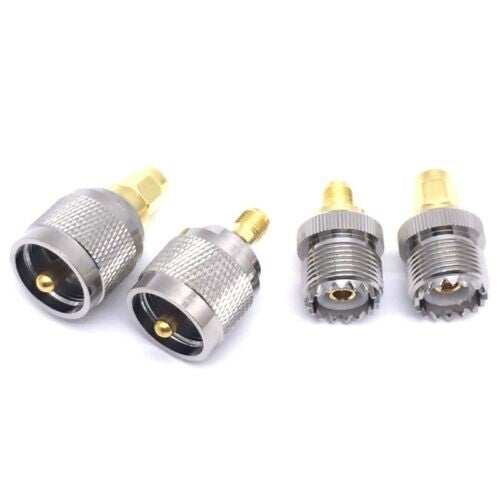 4 x UHF Male PL259 Female SO239 Antenna Radio Connector to SMA Plug RF Adapter