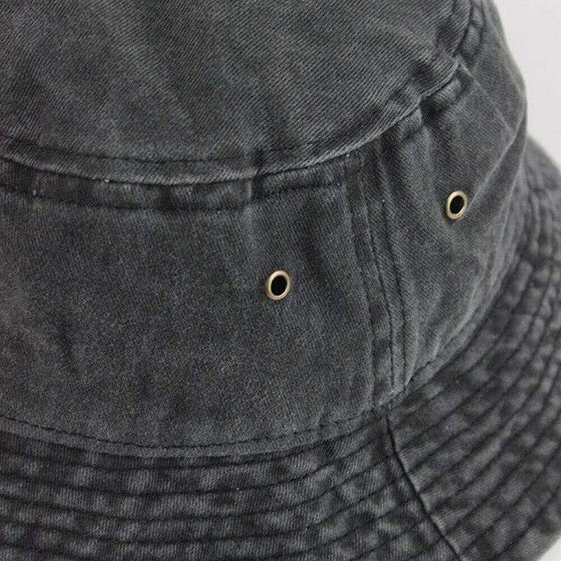 Unisex Washed Cotton Bucket Hat Outdoor Camping Fishing Sun Hat For Men Women