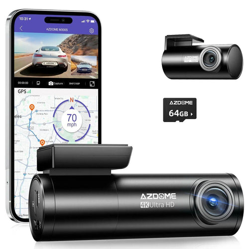 AZDOME 4K+1080P Dual Dash Cam 5G WiFi GPS Front+Rear Parking Mode