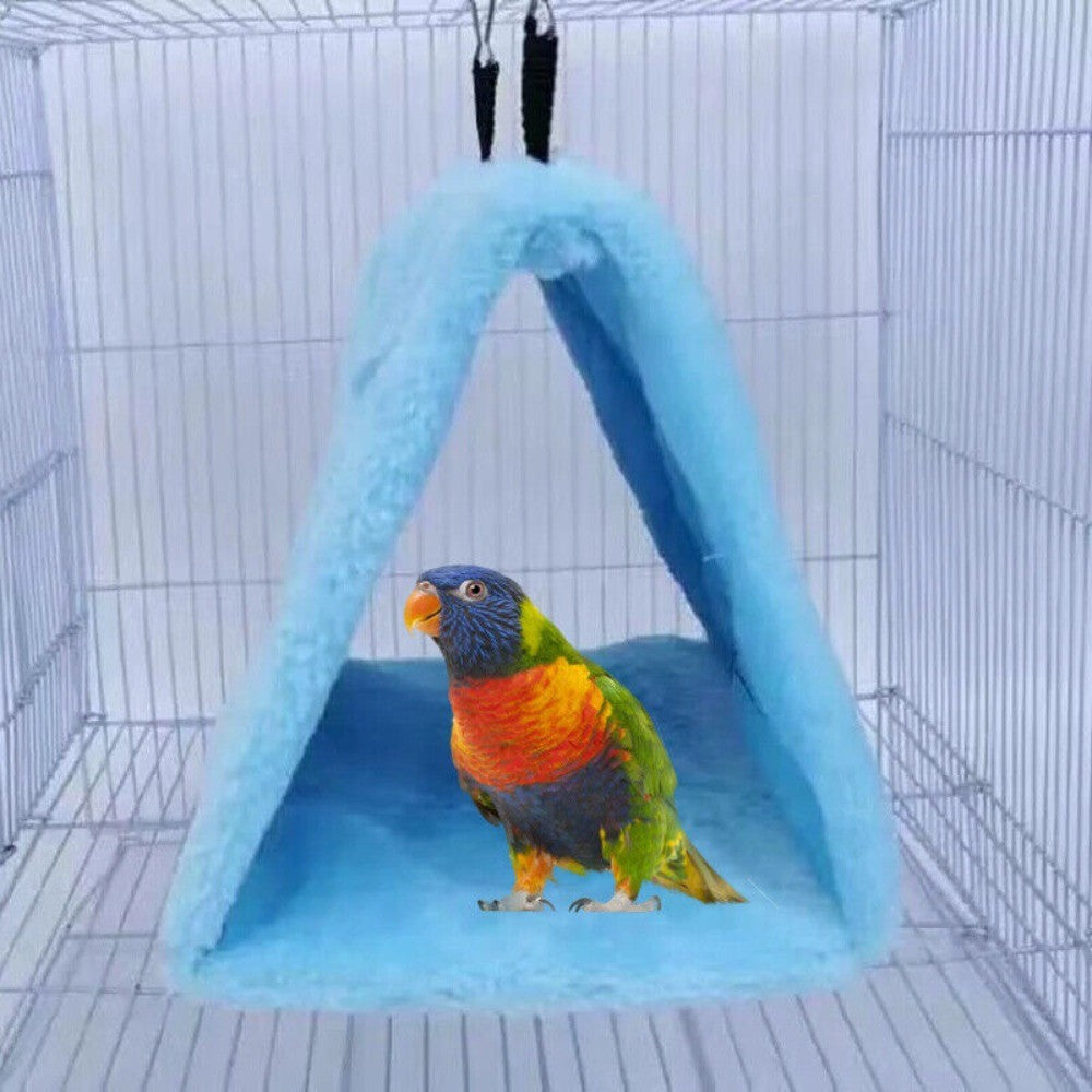 Color Cage Bird Hut Toy Parrot Tent Hang Cave Bed Triangle Nest Pet Hammock