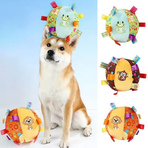 Plush Handle Dog Toys Bite Resistant Dog Squeak Ball Toys Pet Supplies