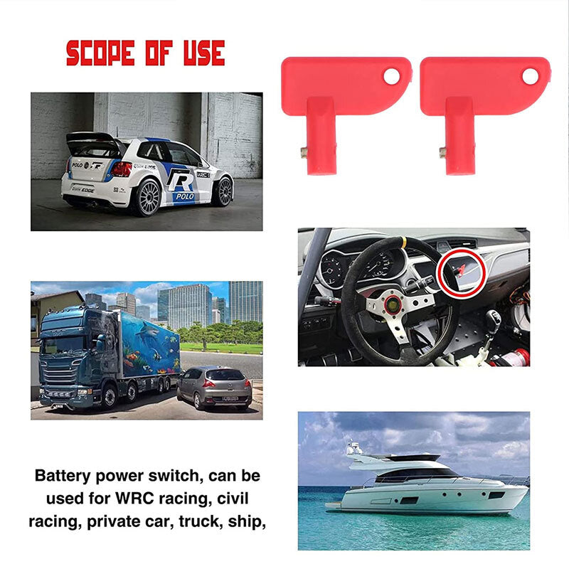 2PCS Battery Car Off Spare Switch Universal Key Cut Power Isolator Kill AU Stock