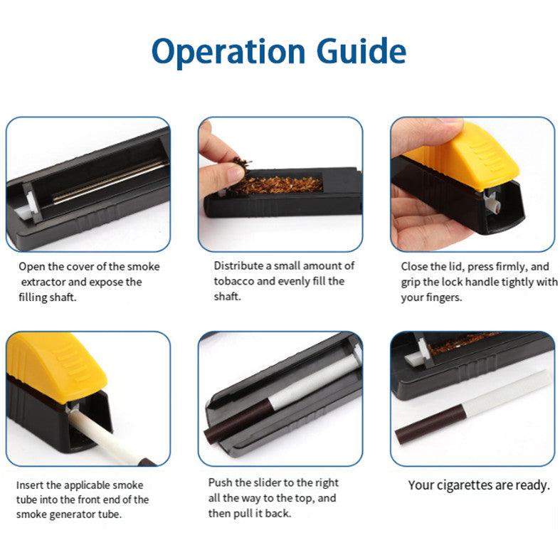 2Pcs Ultra Slim Cigarette Rolling Machine Tobacco Roller Maker for 6.5MM
