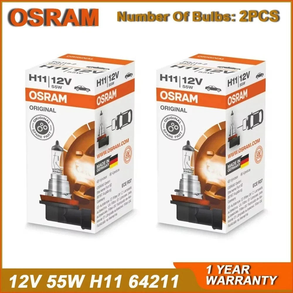 Twin Pack OSRAM H11 globe 64211 12V 55W Halogen Headlight Fog Bulb Original 2pcs