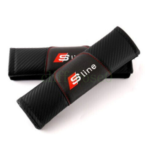 S Line 2Pcs High Quality Car Seat Belt Cover Shoulder Strap Cushion Pad AU – Compatible with Audi