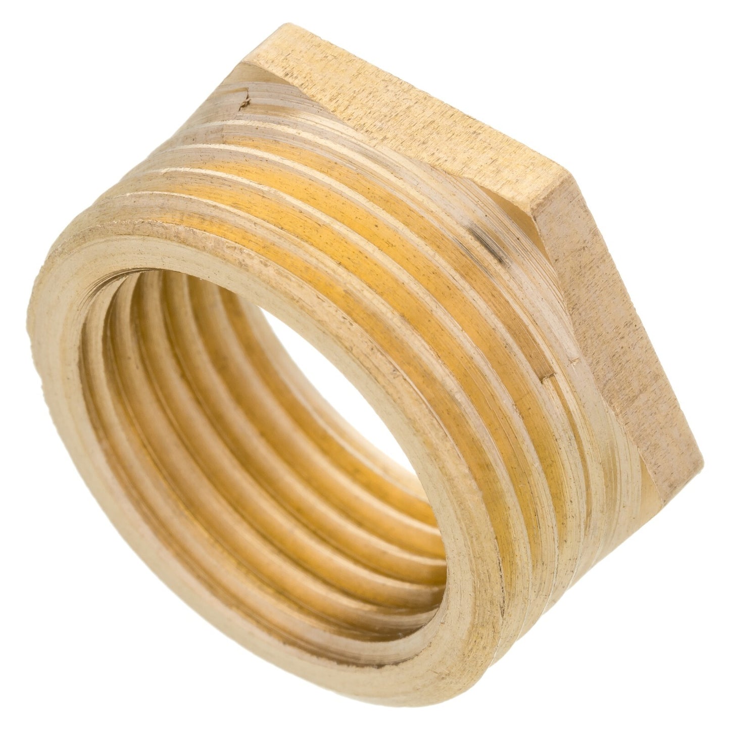 Brass 1/2" NPT Male To 3/8" NPT Female Pipe Reducer Low Profile Threaded Adapter