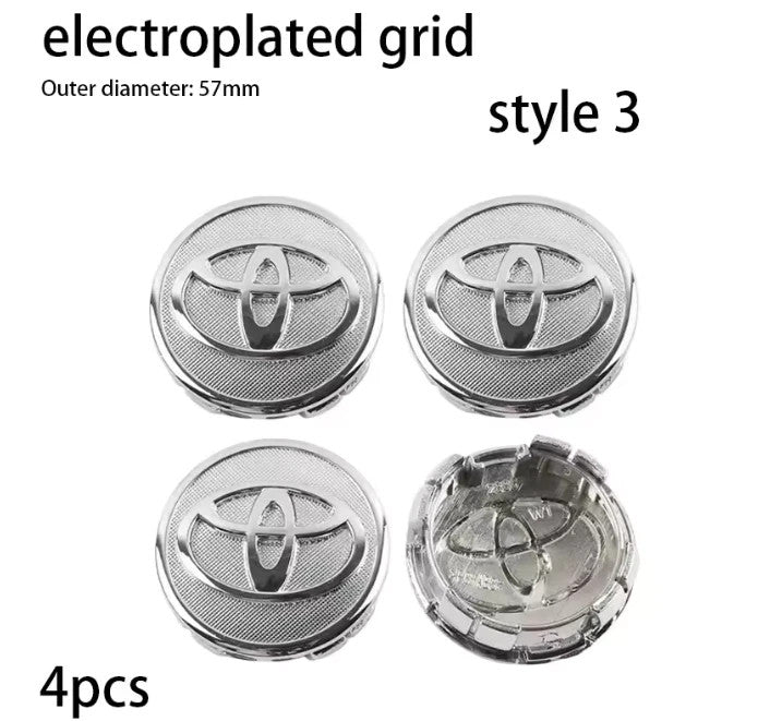 Set of 4 Toyota 62mm Silver Centre Wheel Hub Caps Emblem Badge Camry Hilux RAV4