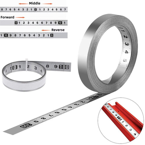 12MM Width Measuring Tape Self-Adhesive Workbench Ruler Metal Tape Measure