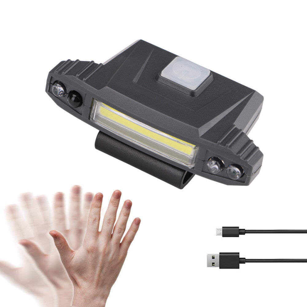 Rechargeable USB LED Headlamp Clip on Cap Hat Light Head Torch Fishing Camp Lamp