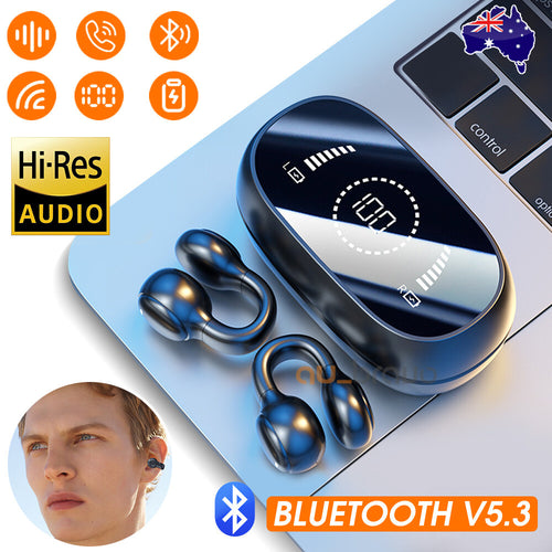 Wireless Headphones Bluetooth 5.3 Earphones Earclip Design Touch Control Headset