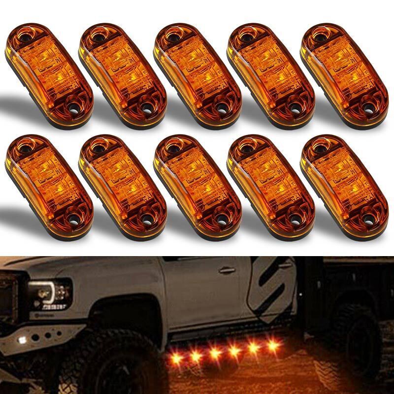 10X CLEARANCE LIGHT LED SIDE MARKER AMBER RED WHITE TRAILER TRUCK CARAVAN 12-24V