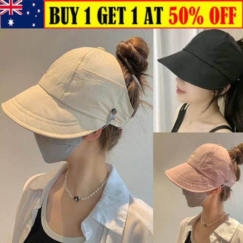 Summer Sun Hat Women UPF 50+ UV Protection Bonnet Visor Cap Wide Brim Hat AU