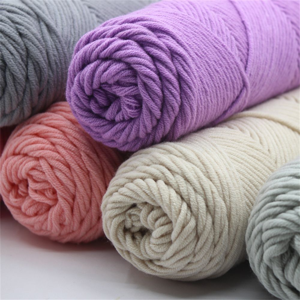 DIY Knitting 100g Soft Milk Cotton Yarn Woolen Yarn 8 Ply Thread Chunky Crochet