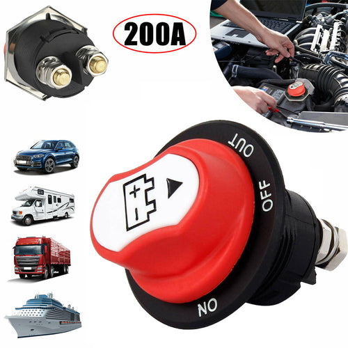 12-24V 200A Disconnect Battery Isolator Cut Off Kill Switch Key Car Marine Boat