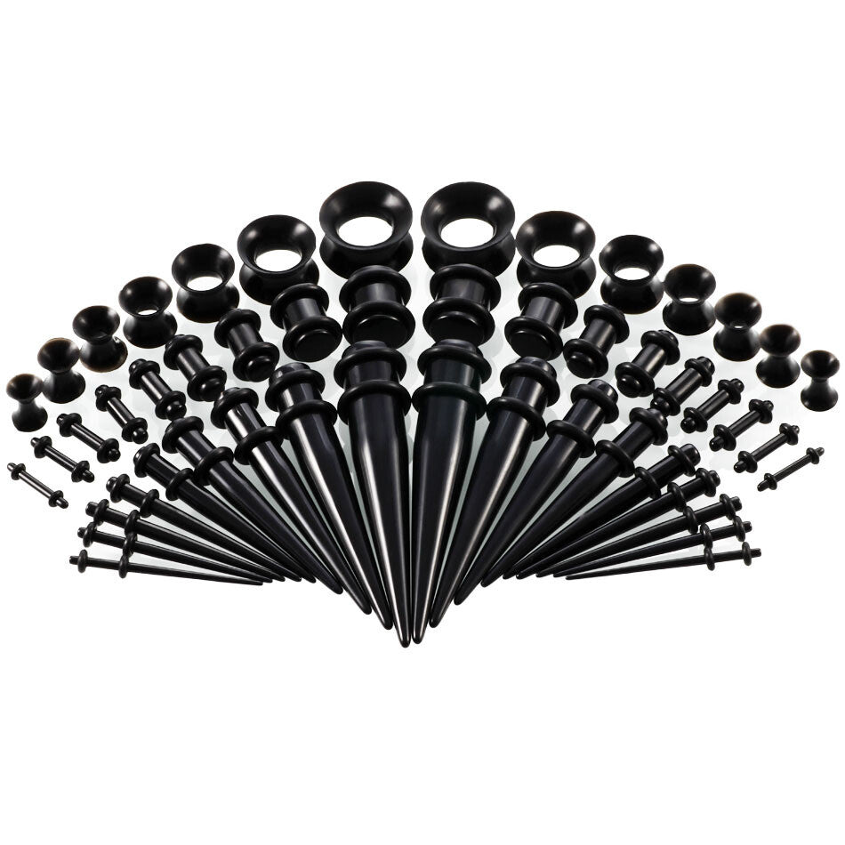 36/50pcs Ear Stretching Kit Plug Set Stretch Ear Taper Stretcher Expander Tapers
