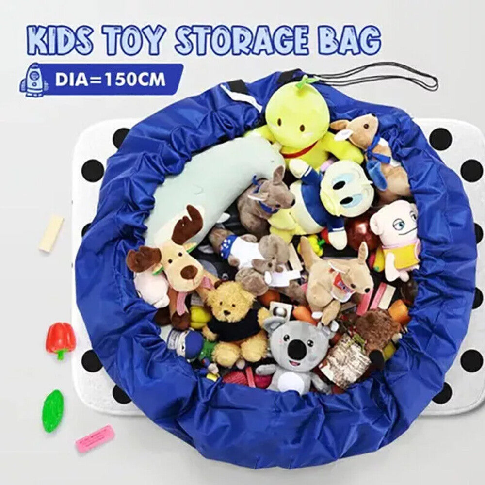 150cm Kids Play Mat Bag Portable Toy Storage Organizer Lego Toys Drawstring Bag – Compatible with Lego