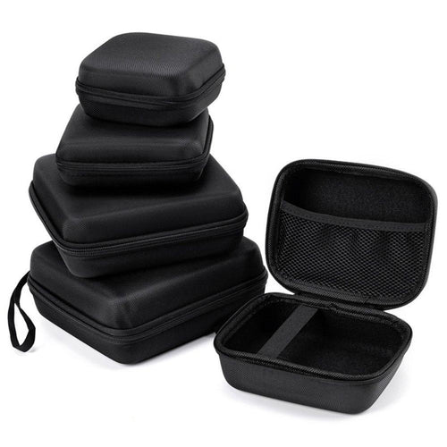 Black Zipper Earphone Case Hard Shell Pouch Carrying Bag for Earphone