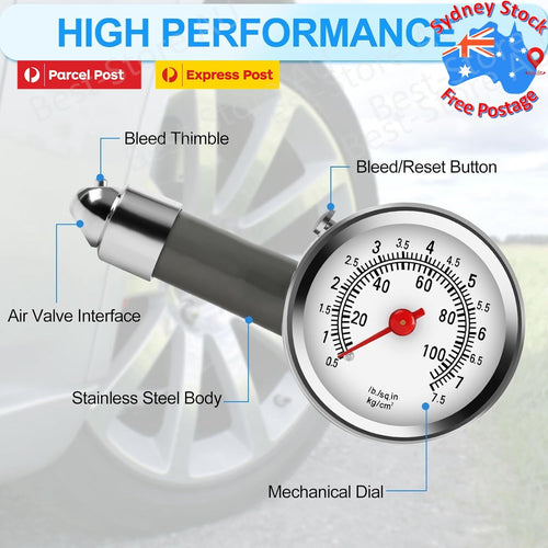 Tire Pressure Guage Car Bike Truck Car Tester Tyre Gauge Auto Dial NEW AU*POST