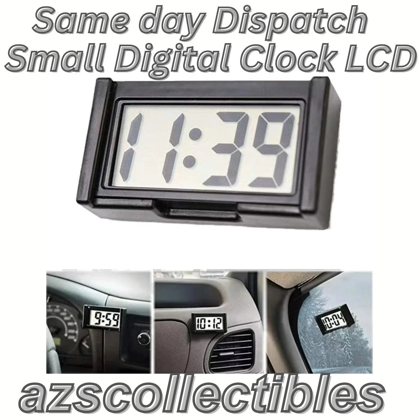 Small Digital Clock LCD Date Time Calendar For Car Dashboard Table Desk Portable