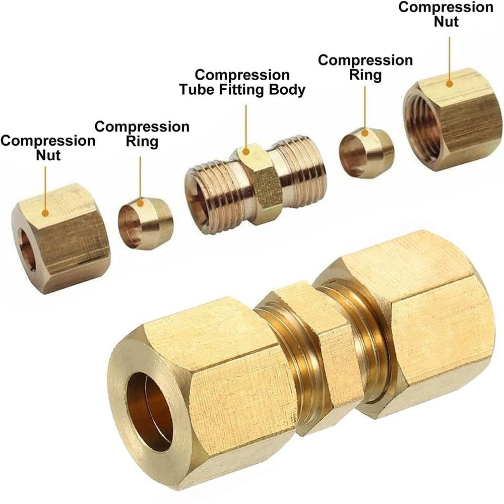 4 5 6 8 10 12 16mm Compression Union Brass Pipe Fitting Gas System