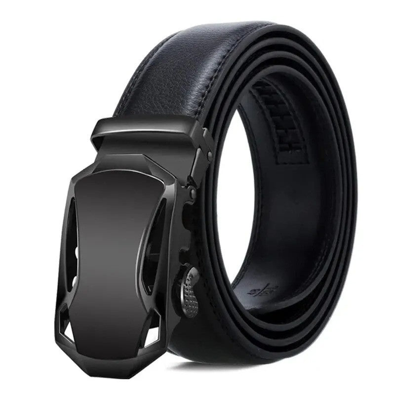 Mens Ratchet Leather Belt Automatic Buckle Waist Strap Mens Jeans Casual Belt AU