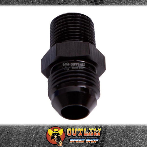 AEROFLOW NPT TO STRAIGHT MALE FLARE ADAPTER -6AN TO 3/8" BLACK - AF816-06-06BLK